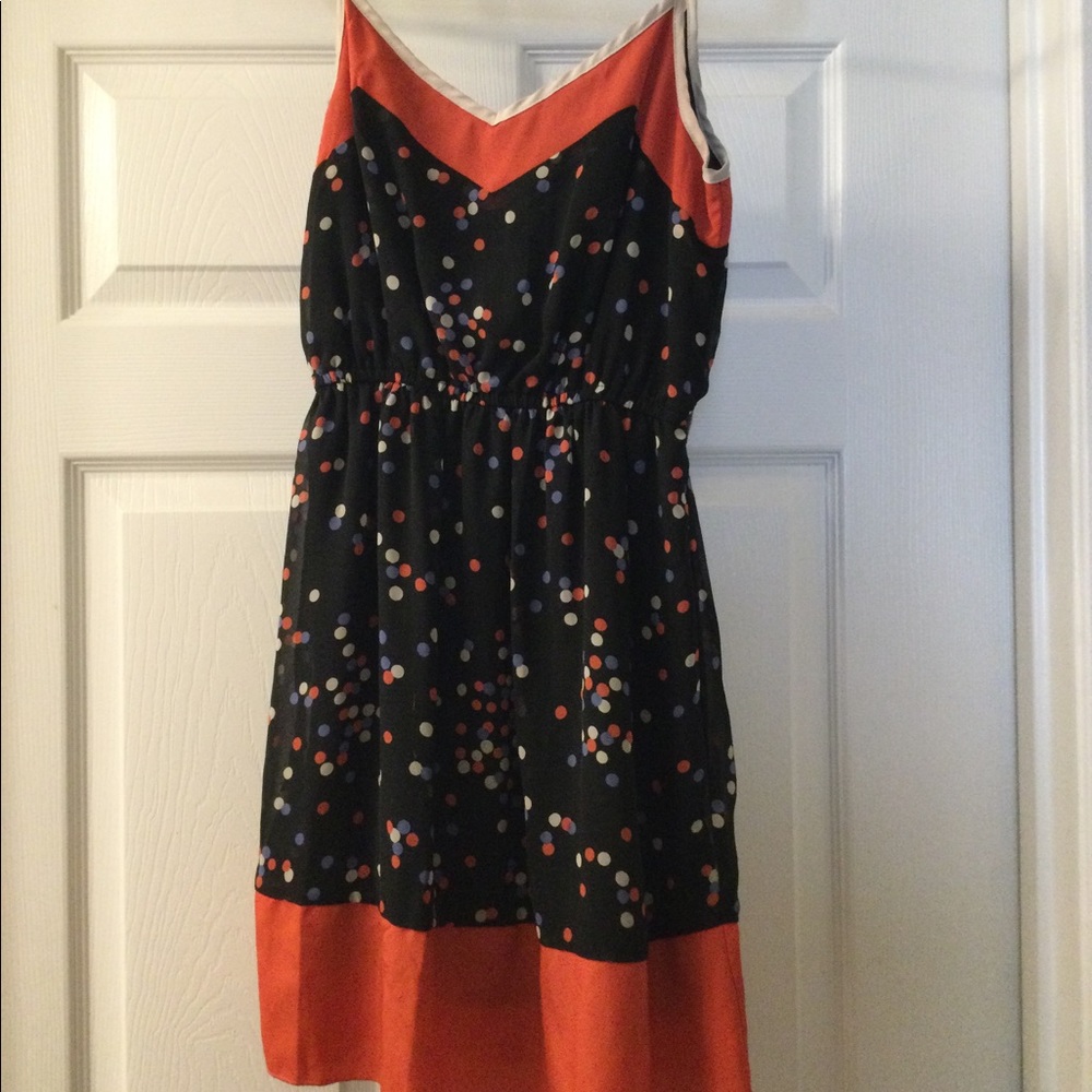 Red Blue and White Polka dot Dress